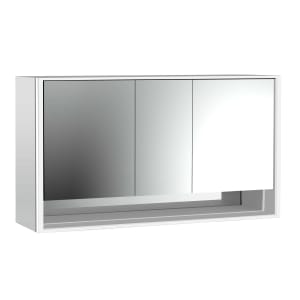 Emco loft LED-Lichtspiegelschrank 160 cm, 3 Türen mit Unterfach, Aufputzmodell