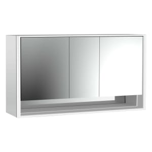 Emco loft LED-Lichtspiegelschrank 160 cm, 3 Türen mit Unterfach, Aufputzmodell