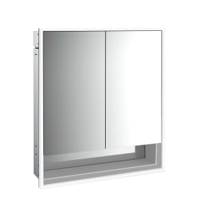 Emco loft LED-Lichtspiegelschrank 60 cm, 2 Türen und Unterfach, Unterputzmodell