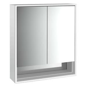 Emco loft LED-Lichtspiegelschrank 60 cm, 2 Türen und Unterfach, Aufputzmodell