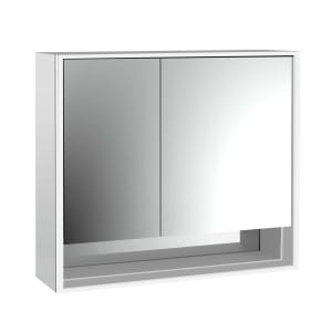 Emco loft LED-Lichtspiegelschrank 80 cm, 2 Türen mit Unterfach, Aufputzmodell