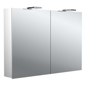 Emco pure 2 Style LED-Lichtspiegelschrank 100 cm, mit LED-Aufsatzleuchte, 2 Türen