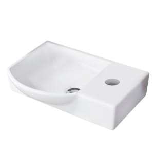 Fackelmann SBC Gäste-WC Keramikbecken 45 x 32 cm, Becken links, Hahnloch rechts