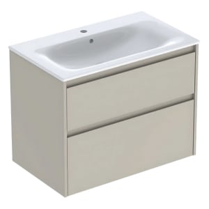 Geberit Renova Plan Möbelwaschtisch mit Unterschrank 80 cm, mit 2 Schubladen