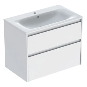 Geberit Renova Plan Möbelwaschtisch mit Unterschrank 80 cm, mit 2 Schubladen