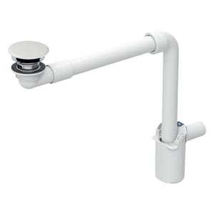 Geberit ONE Waschbeckenablauf Raumsparmodell, schmale Ausführung, mit freiem Auslauf und Ventilabdeckung