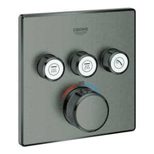 GROHE Grohtherm SmartControl Thermostat Fertigmontageset mit 3 Absperrventilen, eckige Ausführung