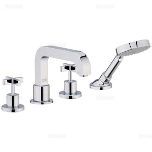 AXOR Citterio Fertigset 4-Locharmatur Kreuzgriffe Wannenrandmontage