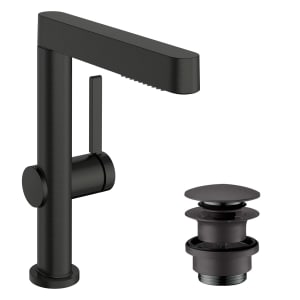 hansgrohe Finoris Einhebel-Waschtischarmatur 230 mit Ausziehbrause, 2 Strahlarten und Push-Open Ablaufgarnitur