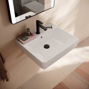 hansgrohe Xanuia Q Waschtisch 550/480 mit Hahnloch und Überlauf, SmartClean