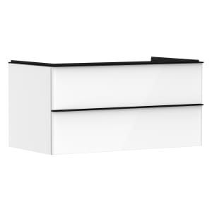 hansgrohe Xelu Q Waschtischunterschrank für Konsole 98 x 48,5 cm, 2 Schubkästen, Griff mattschwarz