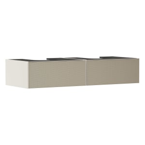 hansgrohe Xevolos E Waschtischunterschrank 137 x 27,5 cm mit 2 Schubkästen für Konsole und 2 Aufsatzwaschtische