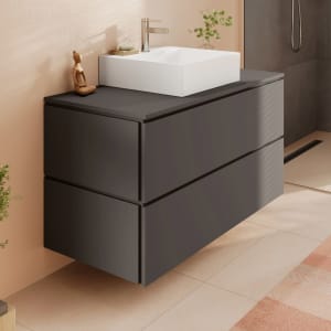 hansgrohe Xilesa E Waschtischunterschrank 118 cm mit 2 Auszügen für Konsole mit Ausschnitt mittig