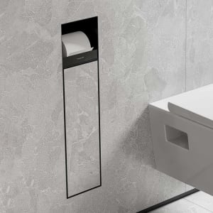 hansgrohe XtraStoris Rock Einbau-Toilettenbürstenhalter mit Papierhalter und befliesbarer Tür