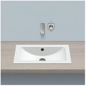 Alape Einbaubecken EB.R585, rechteckig 58,5 x 34,7 cm ohne Hahnloch, mit Überlauf