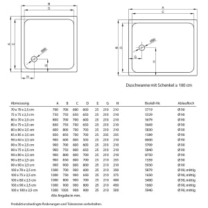Bette Ultra Duschwanne superflach 75 x 75 x 2,5 cm