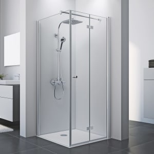 Breuer ELANA 8 Drehfalttür für Seitenwand 90 cm, Anschlag rechts mit CER+ Beschichtung