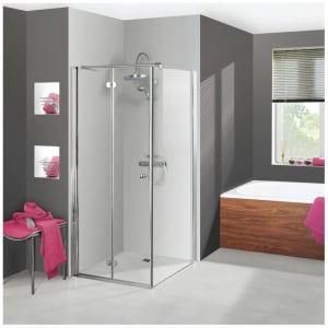 Breuer ELANA KOMFORT Drehfalttür für Seitenwand DFTSW 80 cm, Anschlag links mit CER+ Beschichtung