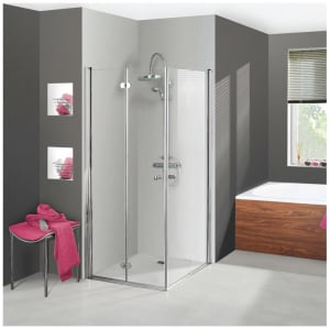 Breuer ELANA KOMFORT Drehfalt-und Drehdiagonaleinstieg 2-teilig links, Sondermaß mit CER+ Beschichtung