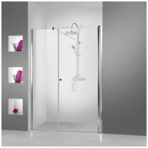 Breuer ELANA 6 Drehtür für Nische Sondermaß Festteil Griffseite, Anschlag rechts mit CER+ Beschichtung