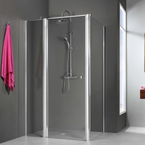 Breuer ELANA 6 Drehtür für Seitenwand mit Festteil 90 cm, Anschlag links mit CER+ Beschichtung