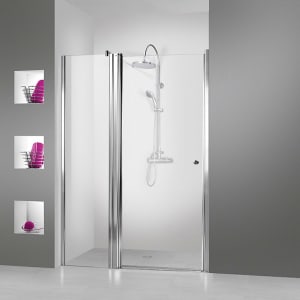 Breuer ELANA 6 Drehtür für Nische 90 cm mit Festteil, Anschlag links