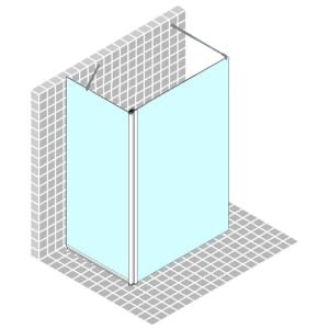 Breuer Entra Walk-In Seitenwand mit festem Element über Eck freistehend 90 / 120 cm, mit CER+ Beschichtung