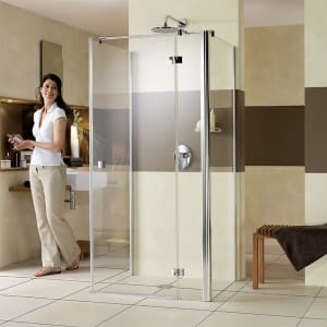 Breuer Espira Drehtür 80 x 120 x 80 cm, mit 2 Seitenwänden, Anschlag rechts