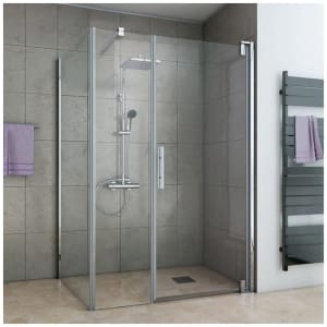 Breuer Europa Design Drehtür mit Festteil für Seitenwand 120 cm, Anschlag rechts