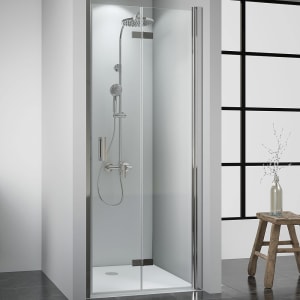 Breuer Panorama Drehfalttür für Nische 120 cm, Anschlag rechts mit CER+ Beschichtung