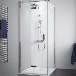 Breuer Panorama Drehfalttür für Seitenwand 100 cm, Anschlag links mit CER+ Beschichtung