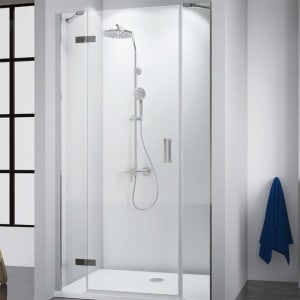 Breuer Panorama Drehtür mit Festteil und Nebenteil für Nische Sondermaß, Anschlag links mit CER+ Beschichtung