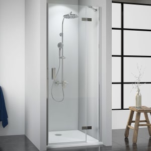 Breuer Panorama Drehtür mit Festteil für Nische Sondermaß, Anschlag rechts