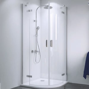 Breuer Panorama Runddusche Drehtür 4-teilig Radius 50, 80 x 80 cm