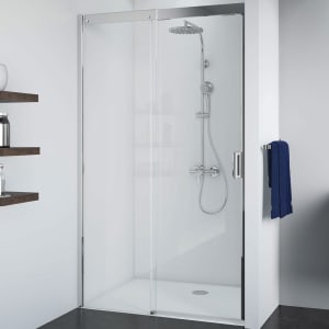 Breuer Panorama Soft & Silent Schiebetür 2-teilig für Nische 120 cm, Anschlag links mit CER+ Beschichtung