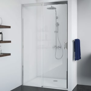 Breuer Panorama Schiebetür 2-teilig für Nische 120 cm, Anschlag links