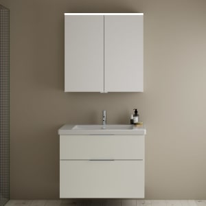 burgbad Eqio Möbelkombination inkl. Keramik-Waschtisch 83 cm, mit Griff G0146