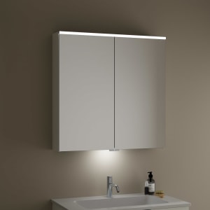 burgbad Eqio Spiegelschrank mit LED-Aufsatzleuchte und LED- Waschtischbeleuchtung 80 cm