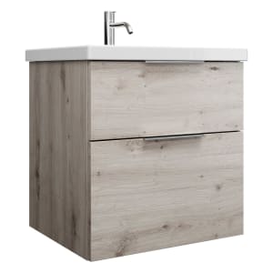 burgbad Eqio Waschtischkombination mit Keramik-Waschtisch, 63 cm, mit Griff G0146