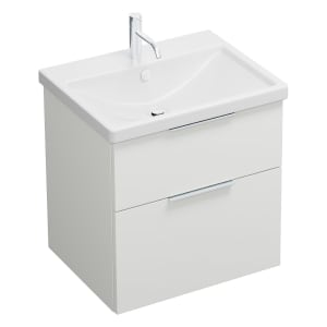 burgbad Eqio Waschtischkombination mit Keramik-Waschtisch, 63 cm, mit Griff G0146