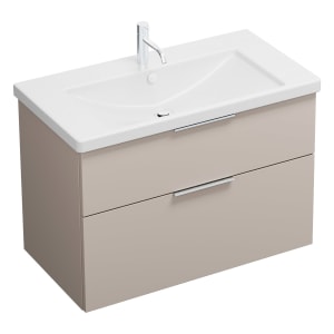 burgbad Eqio Waschtischkombination mit Keramik-Waschtisch, 93 cm, mit Griff G0146