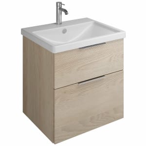 burgbad Eqio Waschtischkombination mit Keramik-Waschtisch, 63 cm, mit Griff G0146