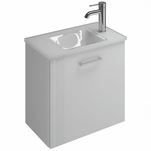 burgbad Eqio Waschtischkombination mit Glaswaschtisch 52 cm, mit Stangengriff P95