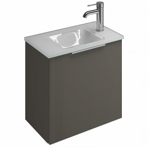 burgbad Eqio Waschtischkombination mit Glaswaschtisch 52 cm, mit Griff G0146