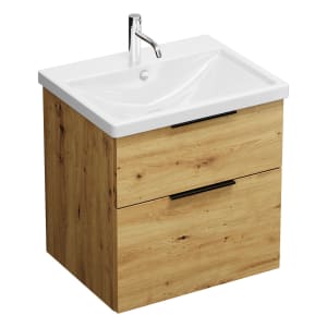 burgbad Eqio Waschtischkombination mit Keramik-Waschtisch, 63 cm, mit Griff G0200