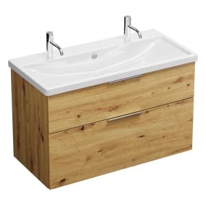 burgbad Eqio Waschtischkombination mit Keramik-Waschtisch, 103 cm, mit Griff G0146