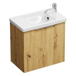 burgbad Eqio Waschtischkombination mit Keramik-Waschtisch, 53 cm, mit Griff G0146