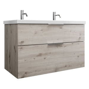 burgbad Eqio Waschtischkombination mit Keramik-Waschtisch, 103 cm, mit Griff G0146