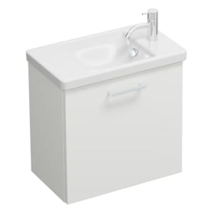 burgbad Eqio Waschtischkombination mit Keramik-Waschtisch, 53 cm, mit Stangengriff P95