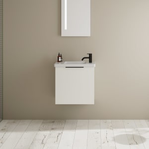 burgbad Eqio Waschtischkombination mit Keramik-Waschtisch, 53 cm, mit Griff G0200